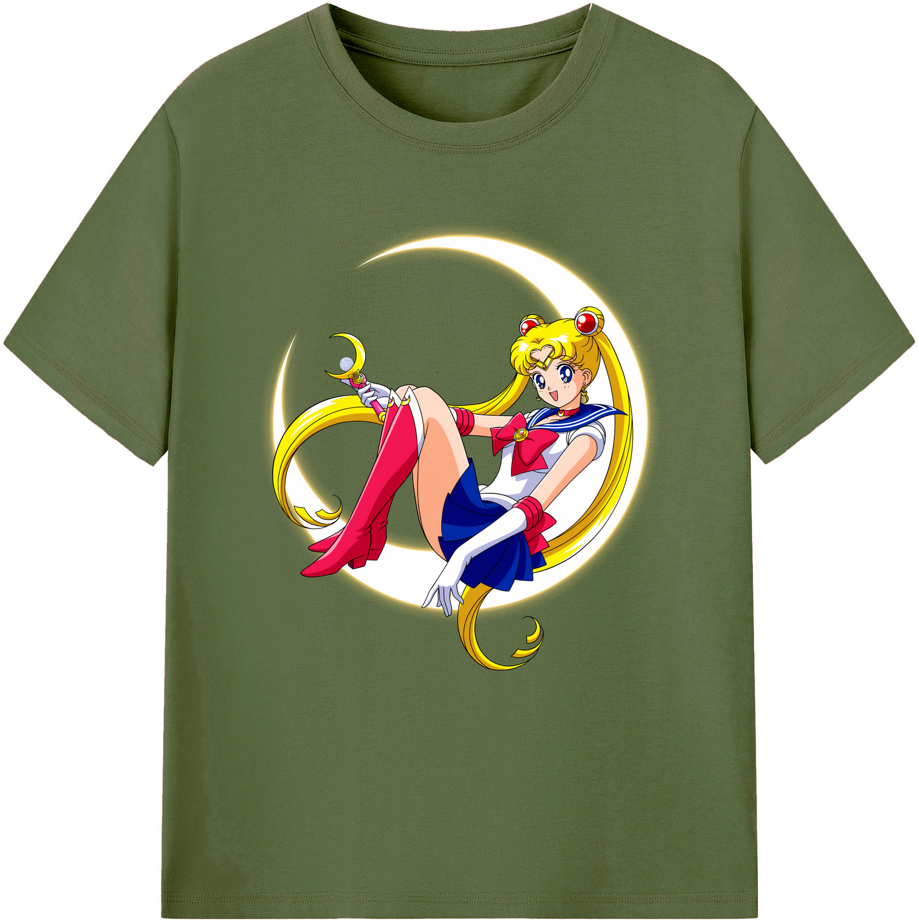 （画像用） 美少女戦士セーラームーン 月野 うさぎ つきの うさぎ Sailor Moon Tsukino Usagi 綿100％半袖Tシャツ（フロントプリント）
